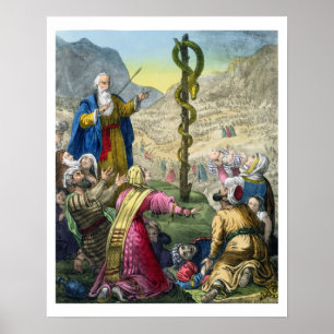 Poster The Brazen Serpent, from a bible printed by Edward