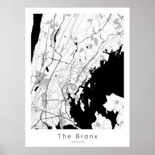Poster The Bronx New York City Modern White Map