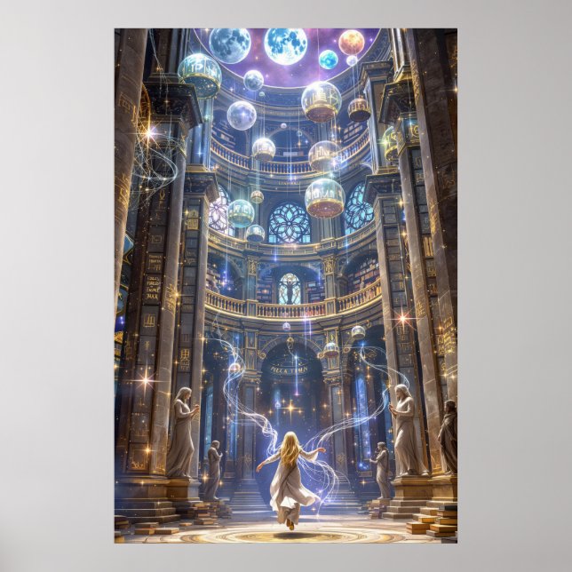 Poster The Celestial Library: Where Magic Meets Knowledge (Devant)
