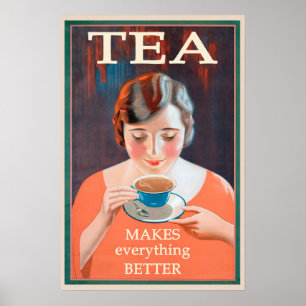 Poster Thé chaud Vintage