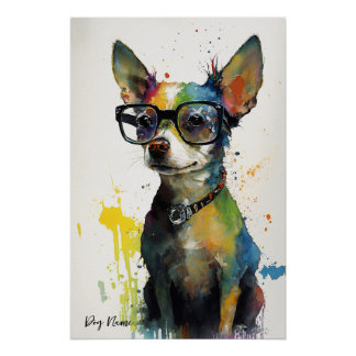 Poster The Chihuahua Dog With Sunglasses - Composition010