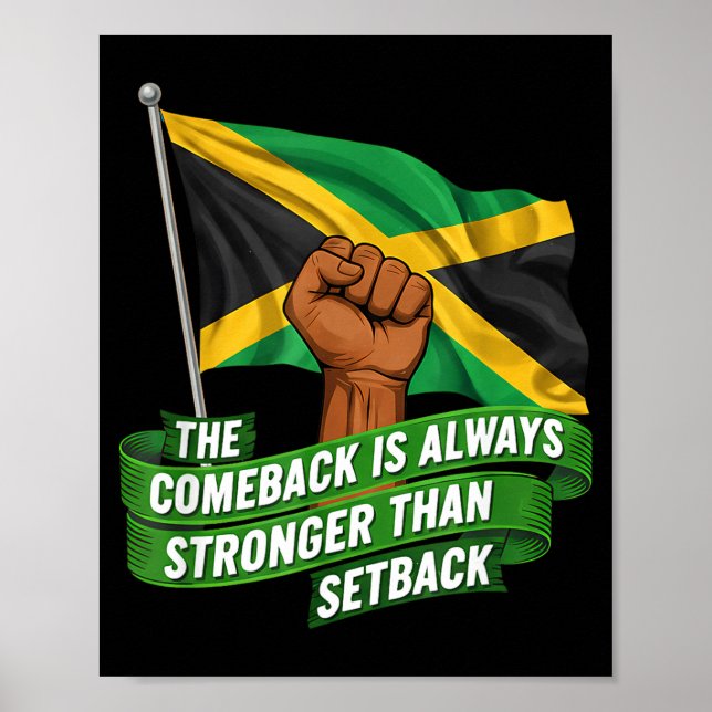 Poster The Comeback Is Always Stronger Jamaica Strong Fla (Devant)