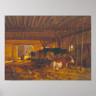 Poster The Cow shed, 19th century