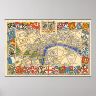 Poster The Daily Telegraph Map of the Royal Wedding