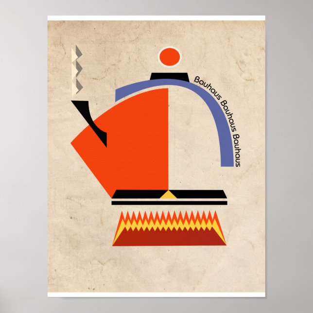 Poster Thé de Bauhaus art du milieu du siècle (Devant)