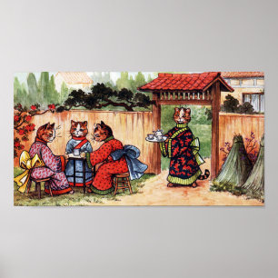 Poster Thé de l'après-midi dans un jardin japonais, Louis