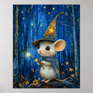 Poster The Enchanted Magician Mouse Fantasy Art