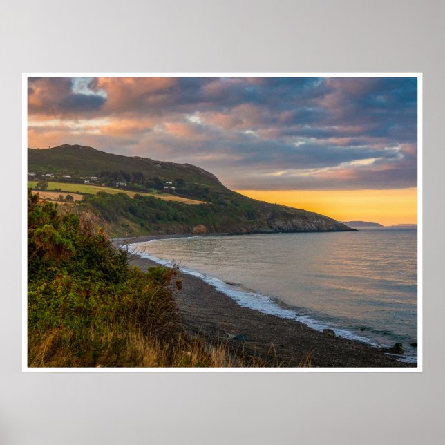 Poster The Evening Glow of Greystones Coast (Devant)