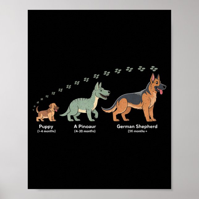 Poster The Evolution Of A German Shepherd - Dog Owner Pet (Devant)