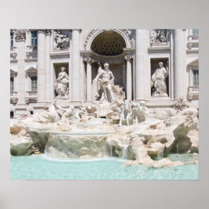 Poster The famous Trevi fountain, Rome, Italy