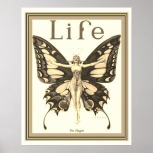 Poster "The Flapper" Art Déco Vie Couverture 16 x 