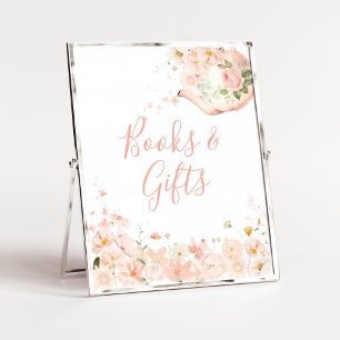Poster Thé floral rose pour deux Baby showers Livres & Ca
