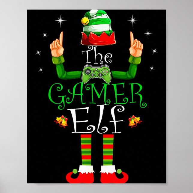 Poster The Gamer Elf Matching Family Christmas Pajama Shi (Devant)