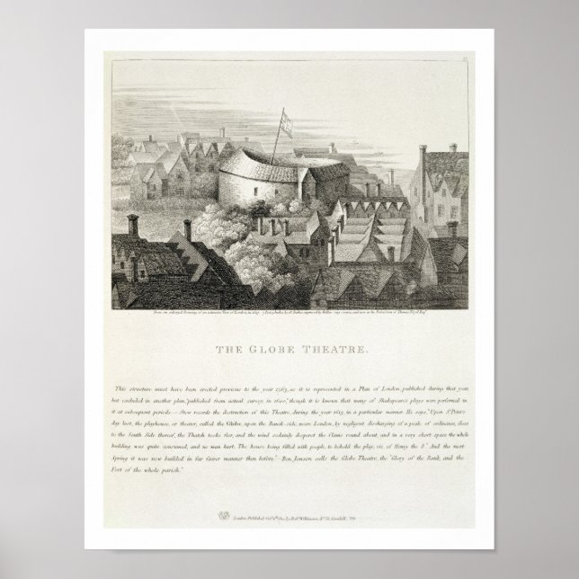 Poster The Globe Theatre, c.1647, publié par Robert Wil (Devant)