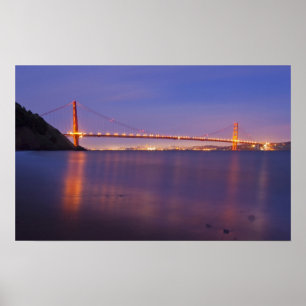 Poster The Golden Gate Bridge at dusk from Kirby Cove