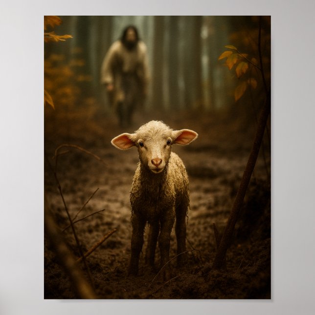 Poster The Good Shepherd and the Lost Lamb – Jesus & Lamb (Devant)
