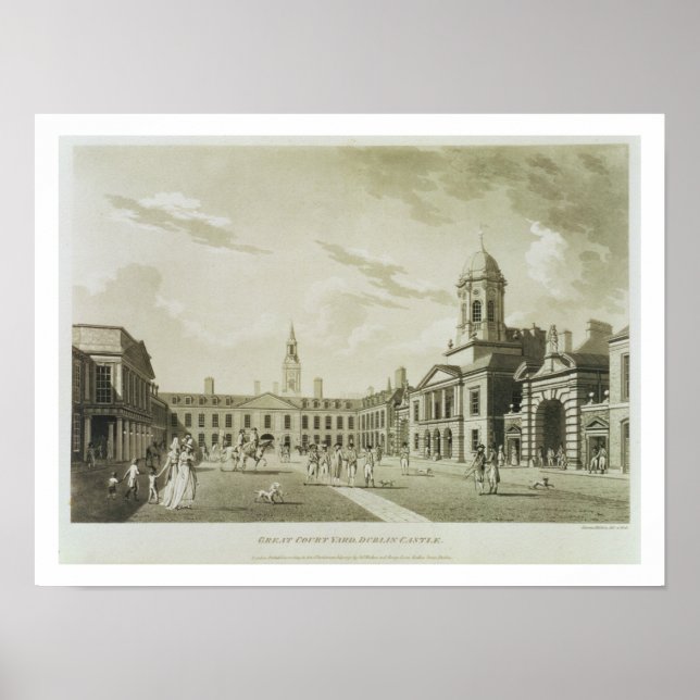 Poster The Great Court Yard, Dublin Castle, 1792 (gravi) (Devant)