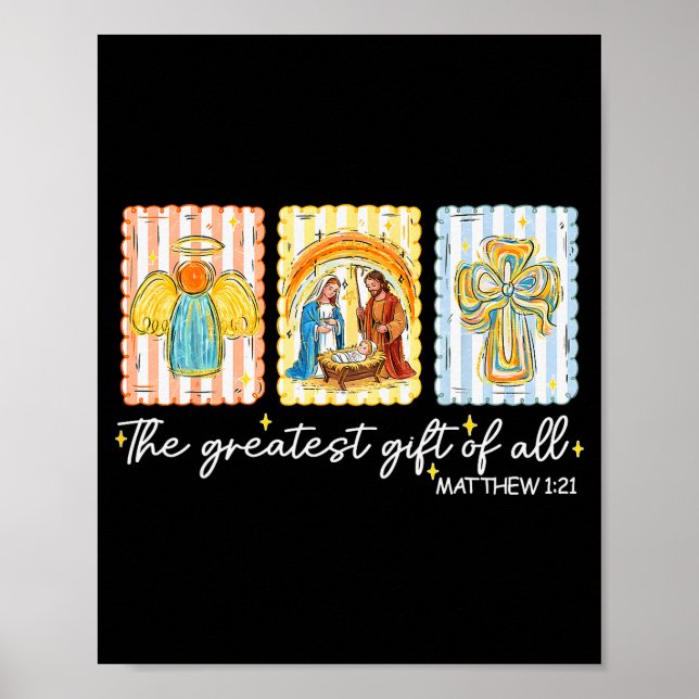 Poster The Greatest Gift For All Christmas Nativity Jesus (Devant)