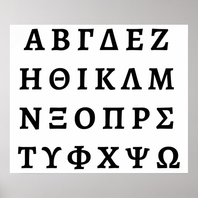 Poster The Greek Alphabet (Devant)