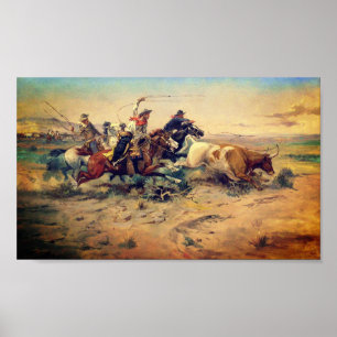 Poster The Herd Quitter (par C. M. Russell, c. 1897)