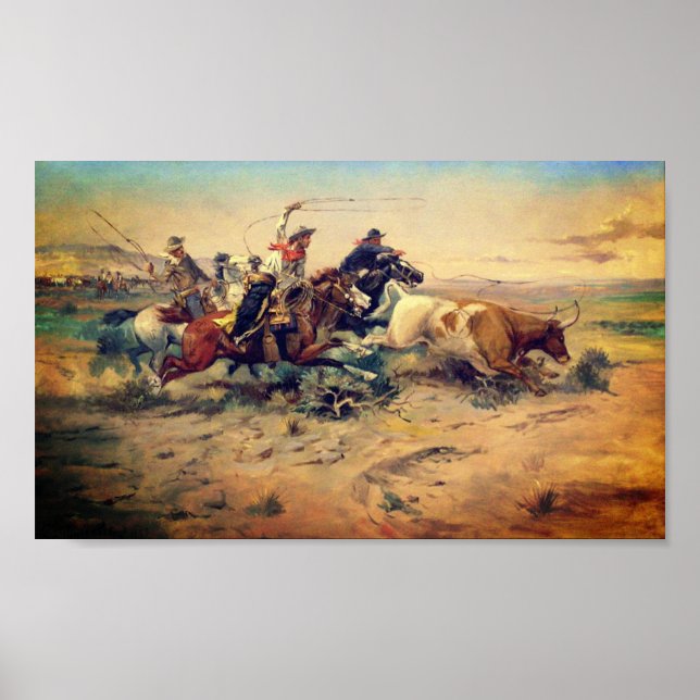 Poster The Herd Quitter (par C. M. Russell, c. 1897) (Devant)