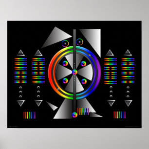 Poster "The Hexagram Pup" Abstract I Ching & Chakra Art