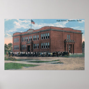 Poster The High School with Faculty and Students