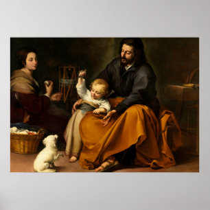 Poster The Holy Family with a Little Bird by Murillo