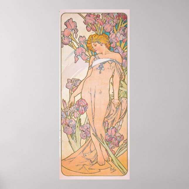 Poster The Iris (1897) par Alphonse Mucha (Devant)