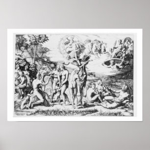 Poster The Judgement of Paris, after Raphael (engraving)