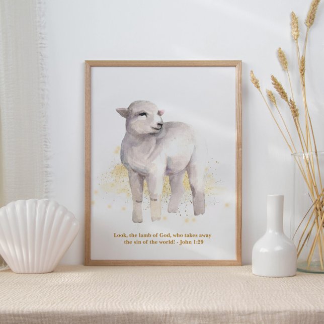 Poster The Lamb of God Illustration Baby Kids' Nursery (Créateur téléchargé)