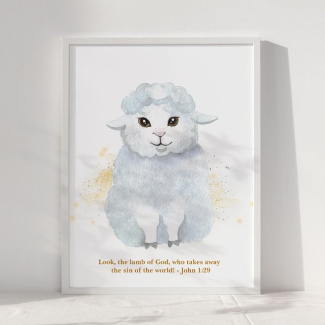 Poster The Lamb of God Illustration Baby Kids' Nursery (Créateur téléchargé)