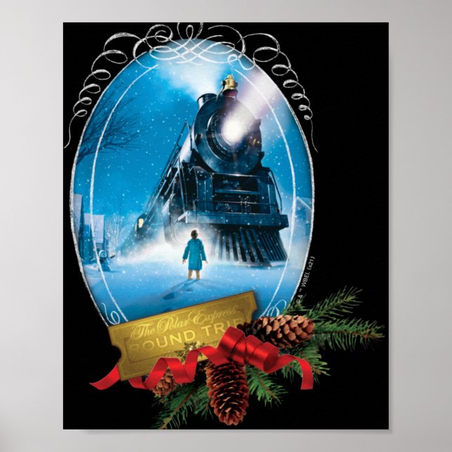 Poster The Lar Express Holiday Framed Train Arrival T Shi (Devant)