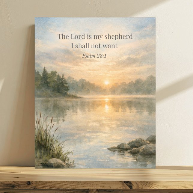 Poster The Lord Is My Shepherd Psalm 23:1 Christian  (Créateur téléchargé)