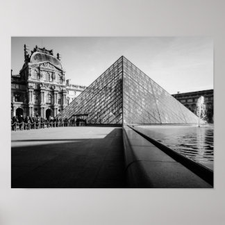 Poster The Louvre in BW