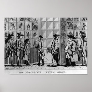 Poster The Macaroni Print Shop, pub. par N. Darley