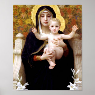 Poster The Madonna Of Lilies William Adolphe Bouguereau
