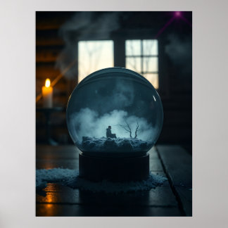 Poster The Man in the Globe – Mystical Surreal Wall Tapes