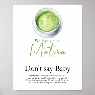 Poster Thé Matcha Baby shower N'appelez pas bébé