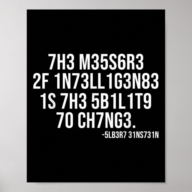 Poster The Measure Of Intelligence Coded Motivational Sci (Devant)