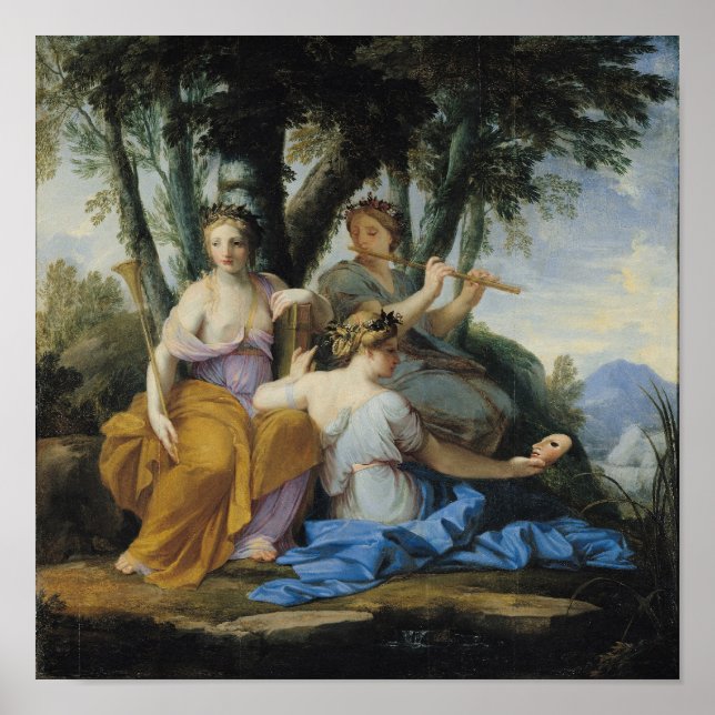 Poster The Muses, Clio, Euterpe et Thalia, c.1652-55 (Devant)