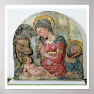 Poster The Nativity, c.1460 (painted terracotta)