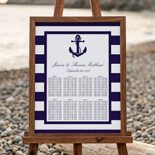 Poster The Nautical Anchor Navy Stripe Wedding Collection