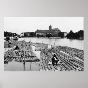 Poster The Oder at Breslau Poland, c.1910