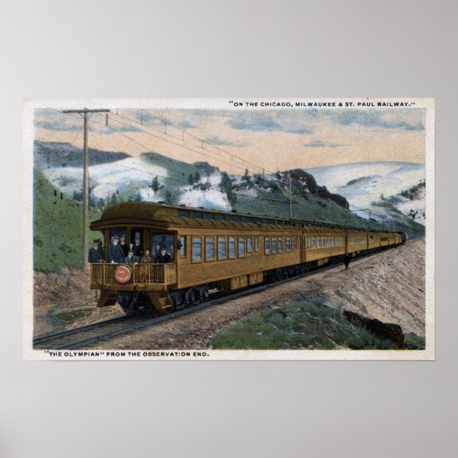 Poster "The Olympian" Chicago, Milwaukee et St. Paul (Devant)