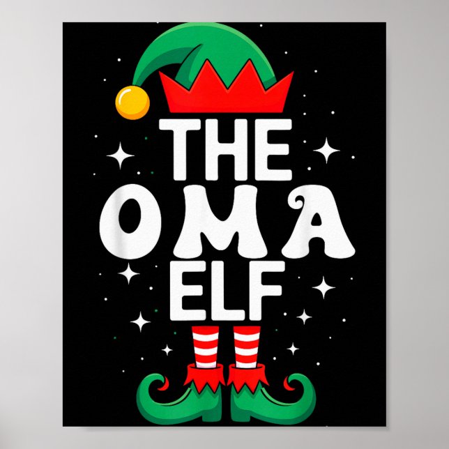 Poster The Oma Elf Funny Christmas Matching Family Group  (Devant)