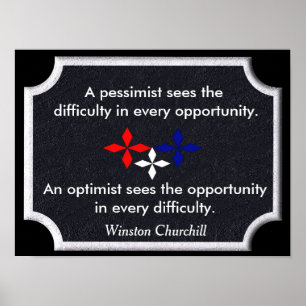 Poster The Optimist - Citation de Winston Churchill - imp