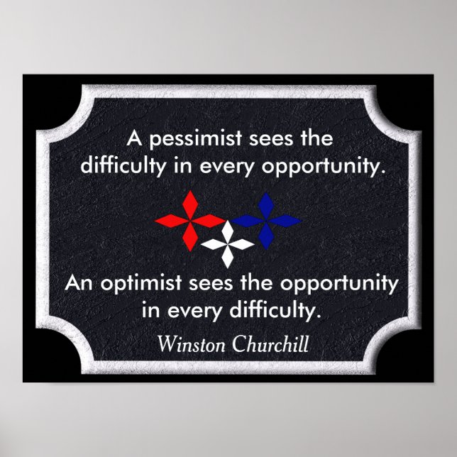 Poster The Optimist - Citation de Winston Churchill - imp (Devant)