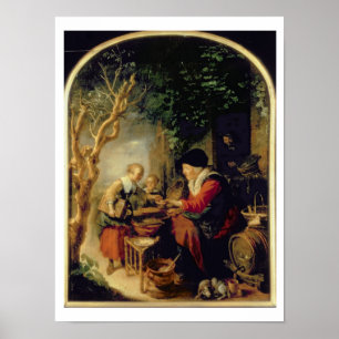 Poster The Pancake Seller, 1650-55 (oil on panel)