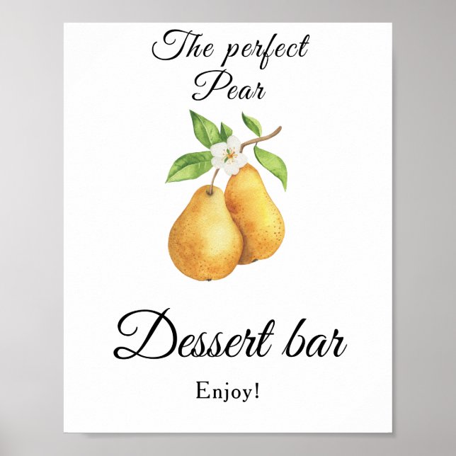 Poster The perfect pear Bridal shower Dessert bar (Devant)
